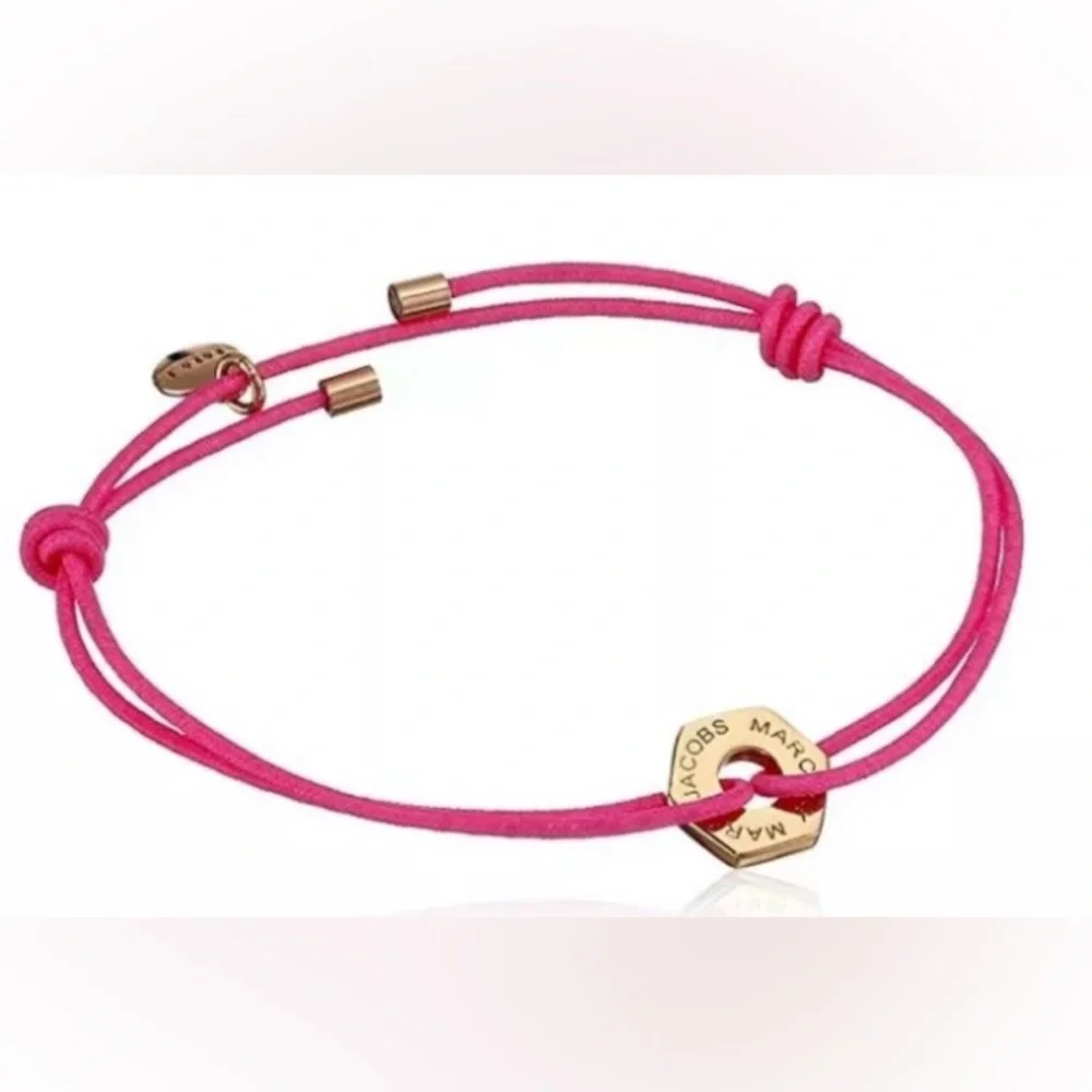 Marc by Marc Jacobs Knockout Pink Adjustable Cord Bracelet with Rose Gold Accent